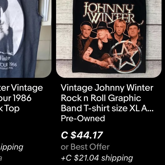 Vintage Johnny Winter T-Shirt / Large / Anvil / Tour Shirt - Picture 6 of 6